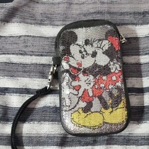 Disney Mickey & Minnie Mini  Sequined Zippered Pouch
